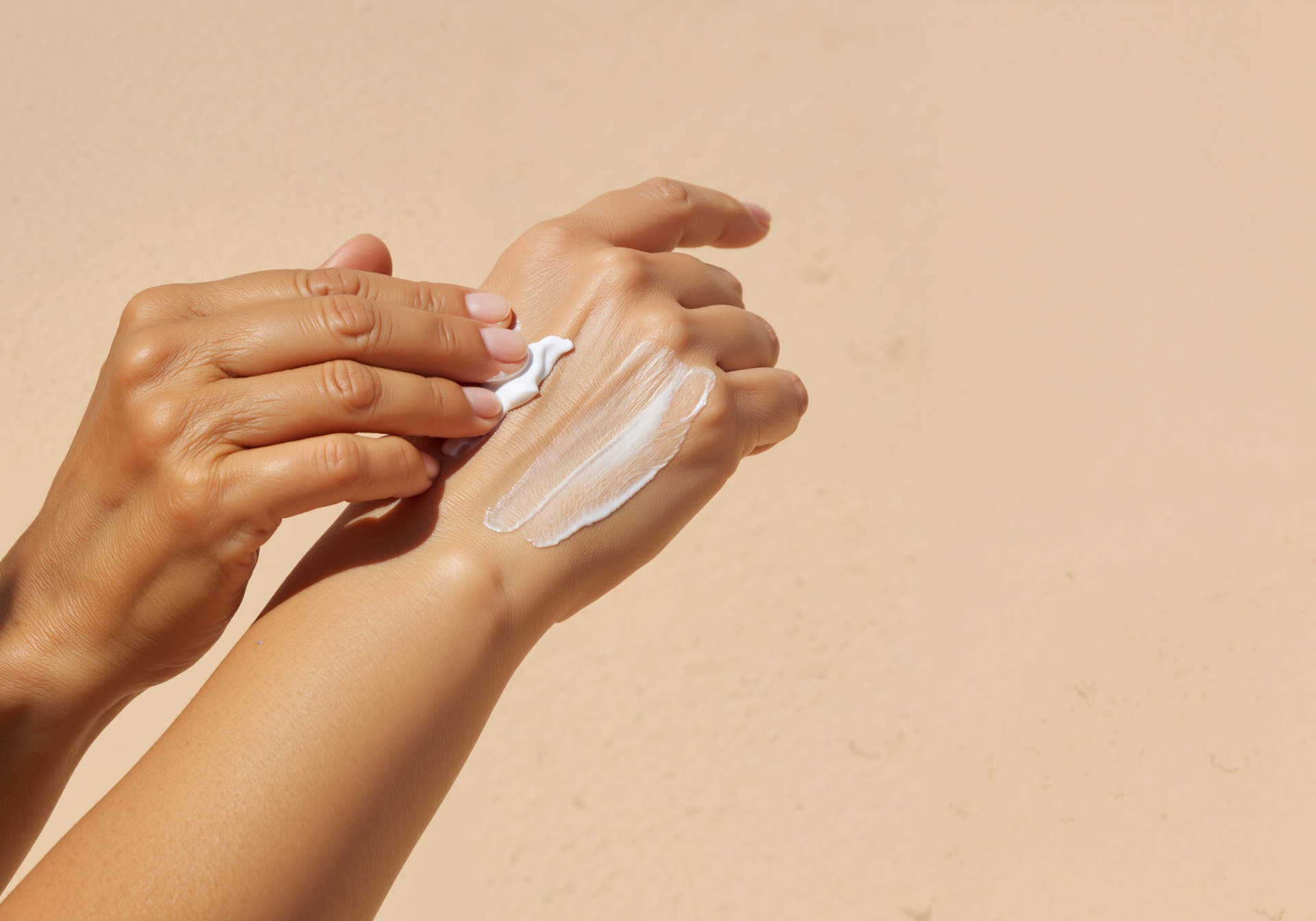 Hände tragen Creme auf Haut auf | Laserhaarentfernung